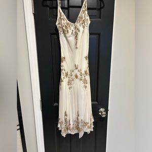 Beautiful ivory beaded Adrienne Papell Evening dress.  Only worn once.